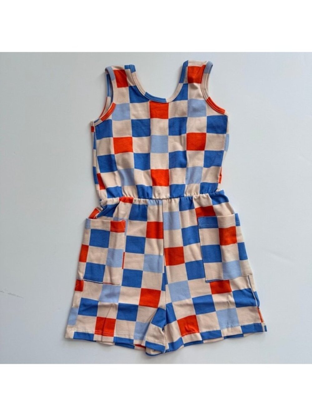 Alice and Ames The Tank Shortie Jumpsuit in Checkerboard 5T 5 years or 6 years